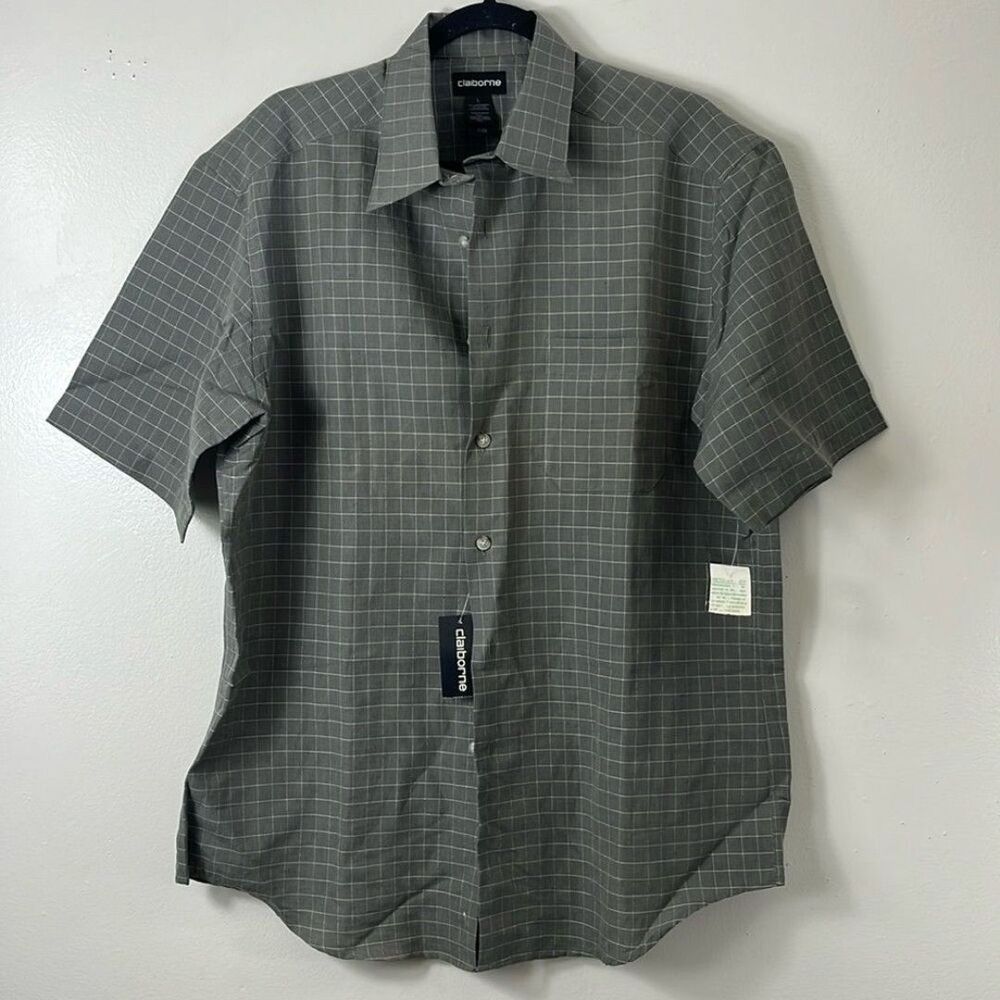 Clairborne short sleeve button up shirt men’s L NWT